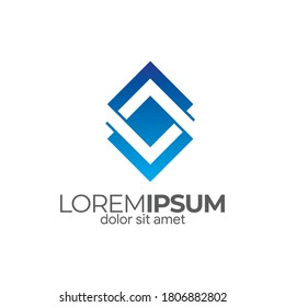 Concepto de logotipo moderno para la cadena de bloques y la tecnología de libro mayor distribuido.