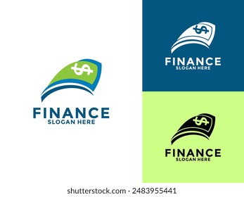 Diseño moderno del concepto del logotipo para la tecnología financiera digital, conceptos del logotipo del negocio financiero