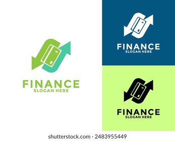 Diseño moderno del concepto del logotipo para la tecnología financiera digital, conceptos del logotipo del negocio financiero