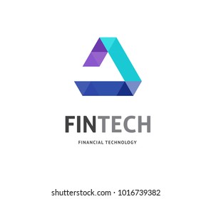 Modern logo concept design for fintech and digital finance technologies
