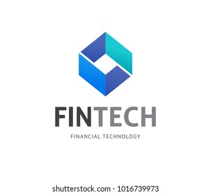 Modern Logo Concept Design For Fintech And Digital Finance Technologies