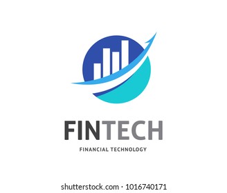 Modern logo concept design for fintech and digital finance technologies