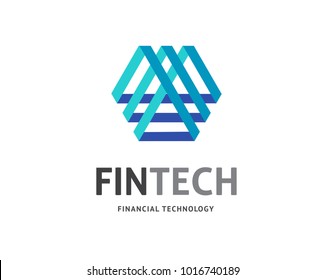 Modern Logo Concept Design For Fintech And Digital Finance Technologies