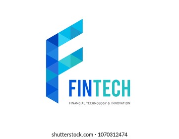 Diseño de logotipo moderno para tecnologías de fintech y finanzas digitales, icono y símbolo