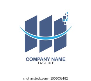 Modern logo concept design for fintech and digital finance technologies