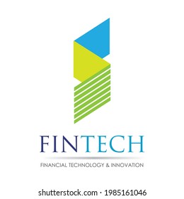 Modern logo concept design for fintech and digital finance technologies