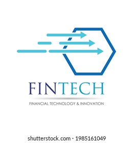 Modern logo concept design for fintech and digital finance technologies