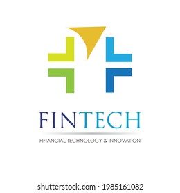 Modern logo concept design for fintech and digital finance technologies