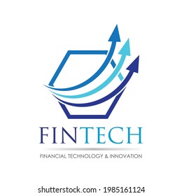 Modern logo concept design for fintech and digital finance technologies