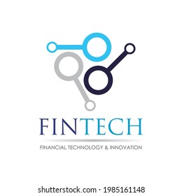 Modern logo concept design for fintech and digital finance technologies