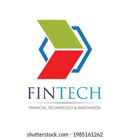 Modern logo concept design for fintech and digital finance technologies