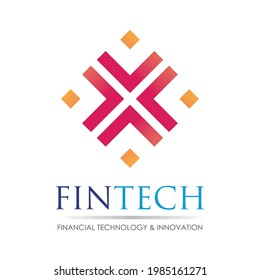 Modern logo concept design for fintech and digital finance technologies