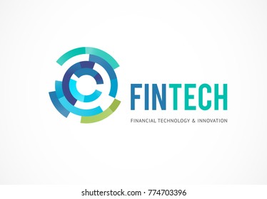 Modern logo concept for fintech and digital finance industry