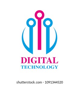 Modern logo concept for global digitech and digital industry. EPS 10