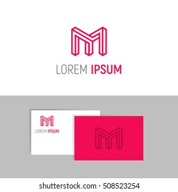 Concepto moderno de logotipo. Letra m. Proyecto de plantilla, tarjeta de presentación. Ilustración vectorial.