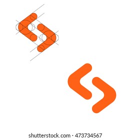 Modern Logo Concept. Letter S. Template Project, Business Card. Vector Illustration.