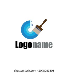 Moderne Logo-Malbürste für Unternehmen, Geschäfte, Vektorgrafik