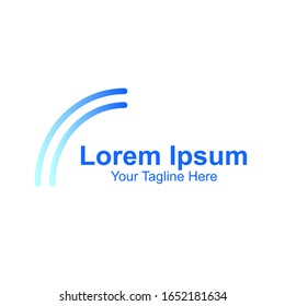 modern logo with a curved shape