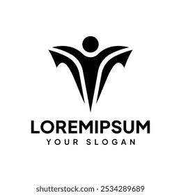 Modern logo design of arrow and human