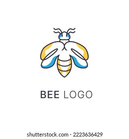 modern logo design with bee line art