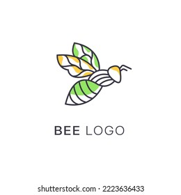 modern logo design with bee line art
