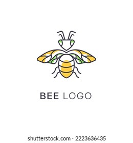 modern logo design with bee line art
