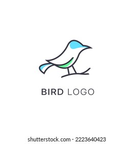 modern logo design with bird line art 