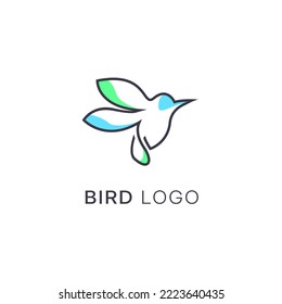 modern logo design with bird line art