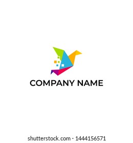 Modern logo design for bird origami