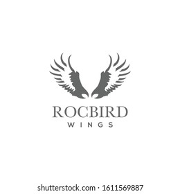 Modern logo design of bird and wings with clean background - EPS10 - Vector.