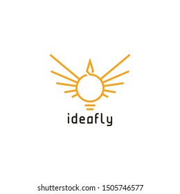 Modern logo design of bulb and wings with white background - EPS10 - Vector.
