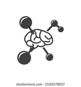 Modern logo design for the chemical brain which is included in the body organs.