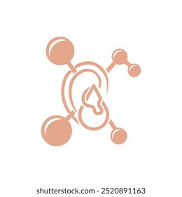 Modern logo design for the chemical ear which is included in the body organs.