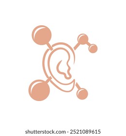 Modern logo design for the chemical ear which is included in the body organs.