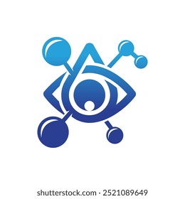 Modern logo design for the chemical eye drop which is included in the body organs.