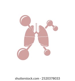 Modern logo design for the chemical lungs which is included in the body organs.