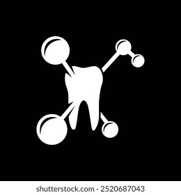 Modern logo design for the chemical tooth which is included in the body organs.