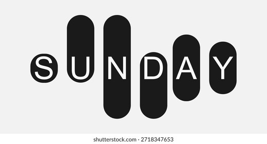 Design de logotipo moderno "domingo" com tipografia limpa e estilo criativo relaxado. Perfeito para marca de estilo de vida, cafés, moda, bem-estar, eventos, calendários e identidade empresarial moderna positiva.