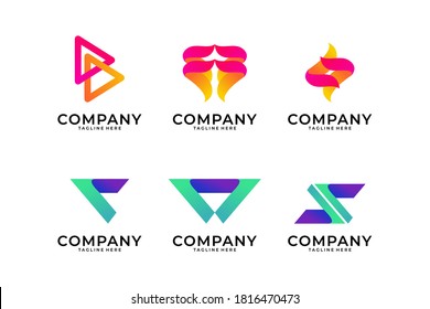 modern logo design collection. good use for technology, website logo