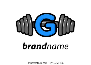 Modern logo design combining barbell and letter G