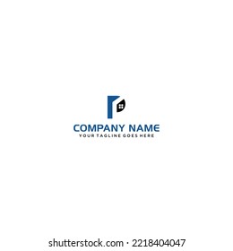 Modern logo design combining letter form and house silhouette in blue on white for real estate and corporate branding