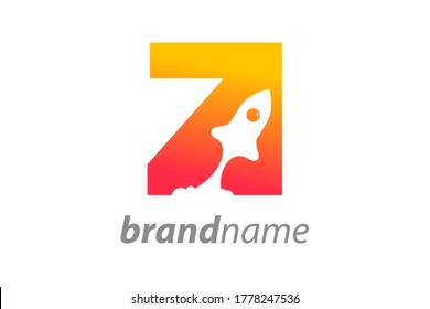 modern logo design combining rocket and initial Z