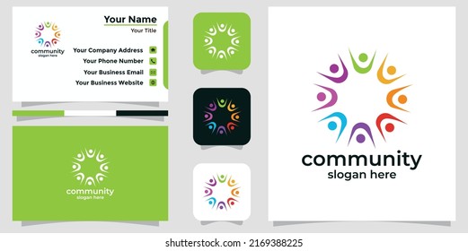 modern logo design community and branding card