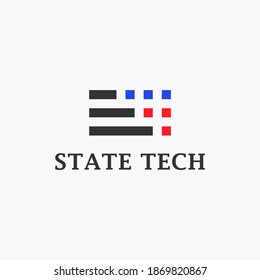 Modern logo design concept, can representing america, tech, flag, data, national, etc. Vector for company business. Trendy Eps 10
