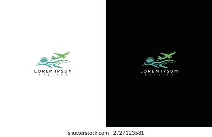 Modern logo design concept featuring stylized bird in flight on contrasting backgrounds