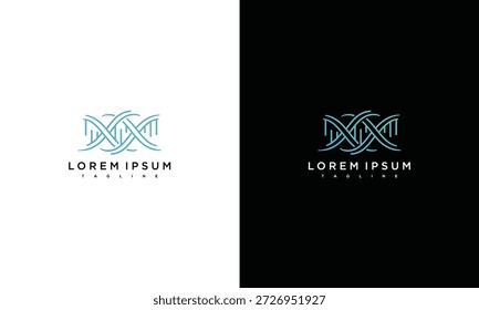 Concepto de diseño de logotipo moderno con Elementos entrelazados sobre fondos contrastantes