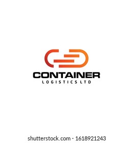 Modern logo design of container logistics with white background - EPS10 - Vector.