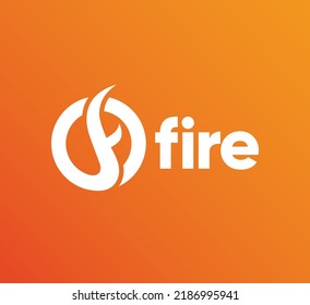 Modern logo design created with the letter "f", symbolizing fire and flame.