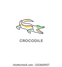 modern logo design with crocodile line art 