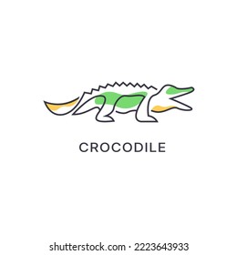 modern logo design with crocodile line art 